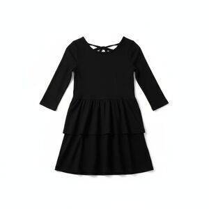 Girls Black Tiered Dress Size 6 NWT by Epic Threads – Long Sleeve Ribbed Knit